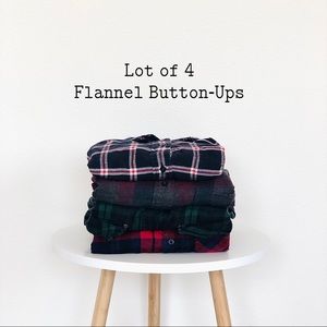Lot of 4 Flannel Button-Ups